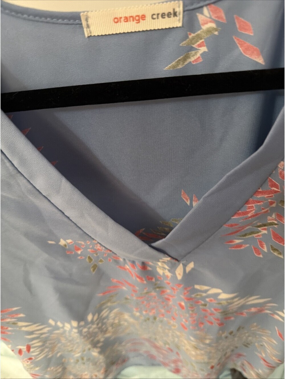 Orange Creek Top Floral Small 3/4 Sleeve Elastic On Arms - Picture 2 of 15